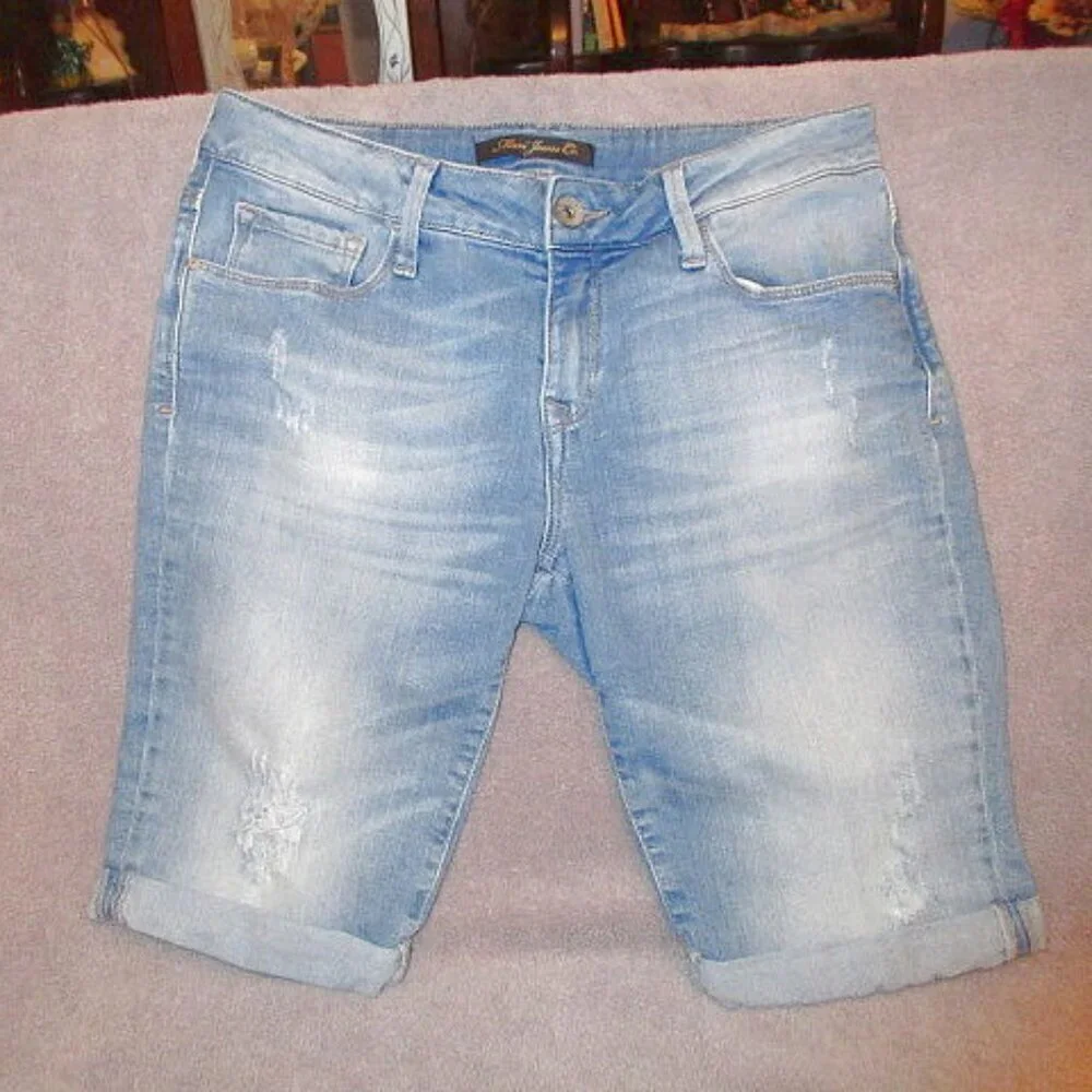 Mavi Jean Shorts Womens Size 29 Stretch Denim Bermuda Karly Distressed Grunge